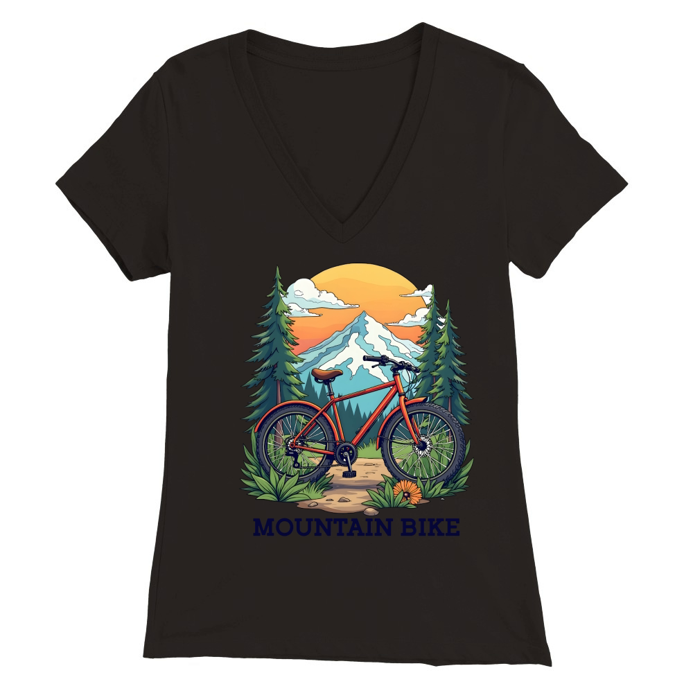 Mountain Bike 5 Premium Womens V-Neck T-shirt