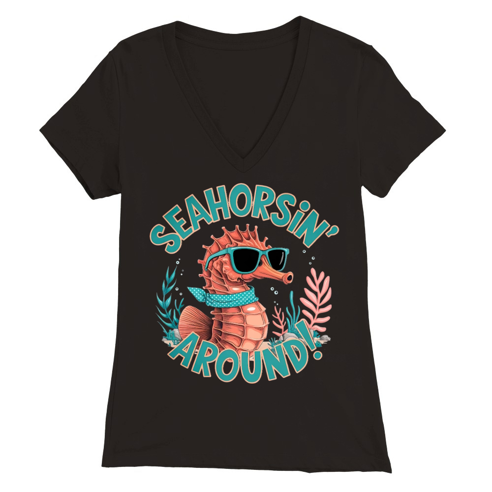 Seahorsin Premium Womens V-Neck T-shirt