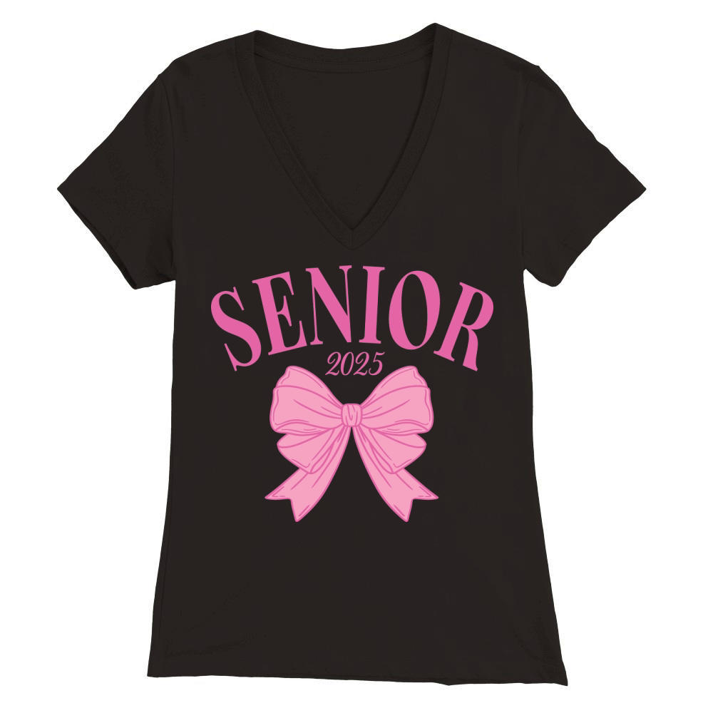 Senior2025 Bow3 Premium Womens V-Neck T-shirt