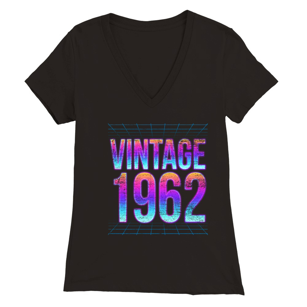 Vintage 1962 59th Birthday Gift Premium Womens V-Neck T-shirt