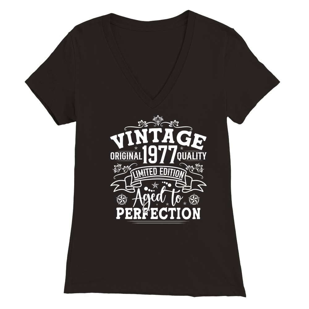 Vintage Birthday TShirt Design Bundle 1977 Premium Womens V-Neck T-shirt
