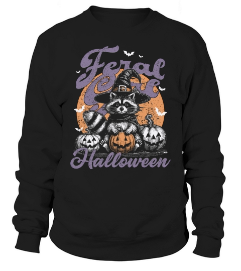 Feral girl Halloween Raccoon D Color Sweatshirt Unisex