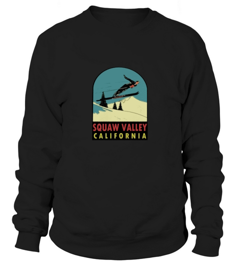 Squaw Valley Skiing California Vintage Travel Decal Womens Fitted Scoop CHRISTMAS UGLY Sweatshirt Unisex