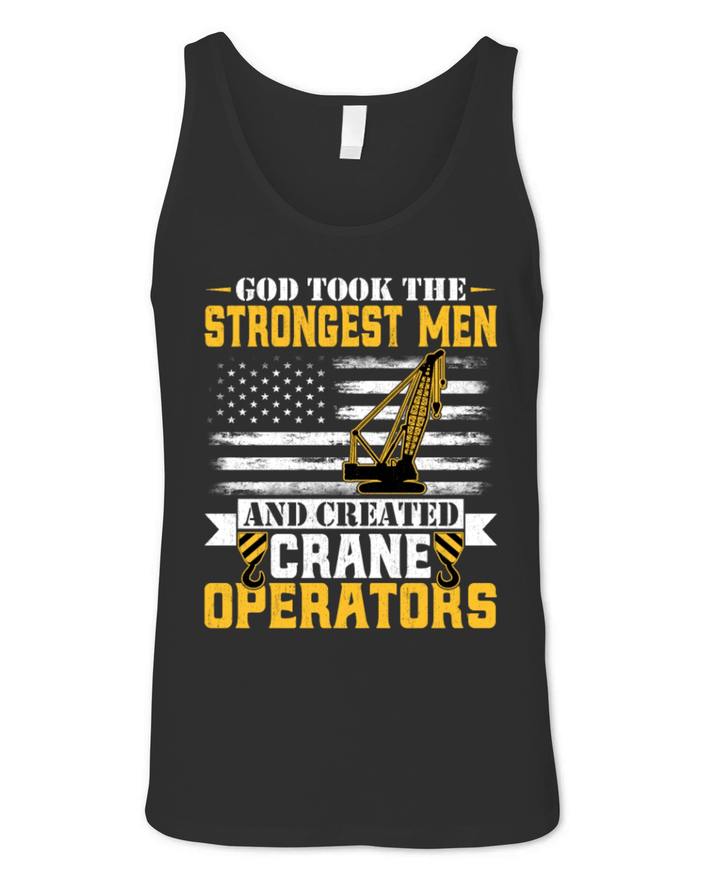 American Flag Crane Operator Patriotic Forklift Unisex Jersey Tank