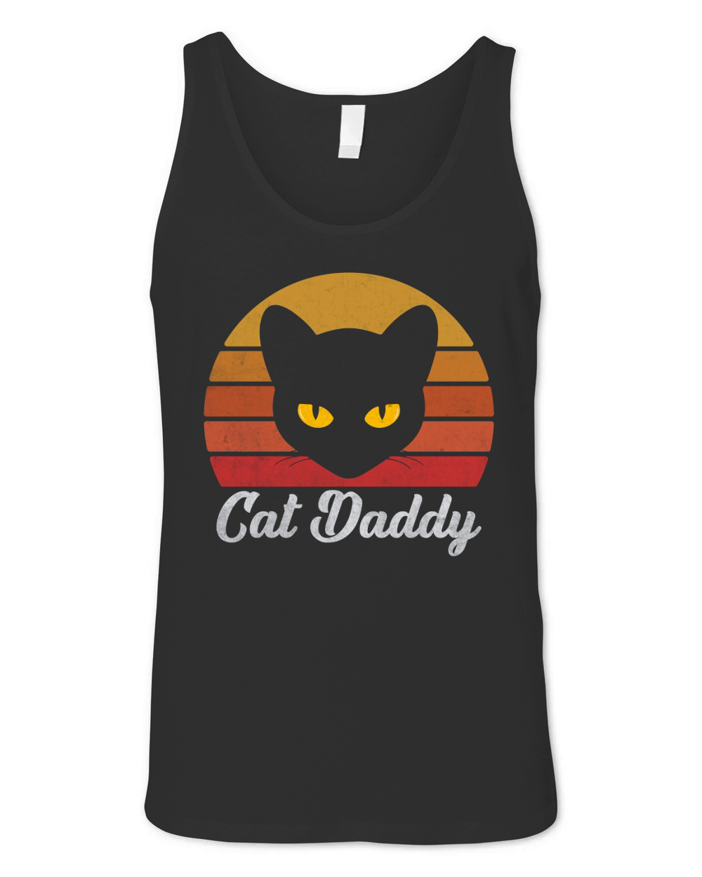Cat Daddy Vintage Eighties Style Cat Retro Distressed Unisex Jersey Tank