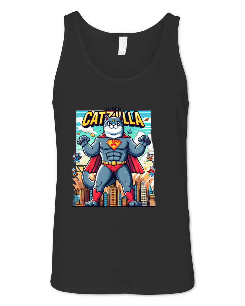 funny cat (10) Unisex Jersey Tank