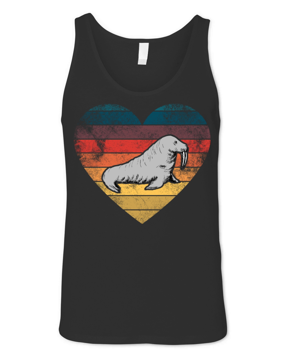 Funny Walrus Heart Retro Vintage Cool For Walrus Unisex Jersey Tank