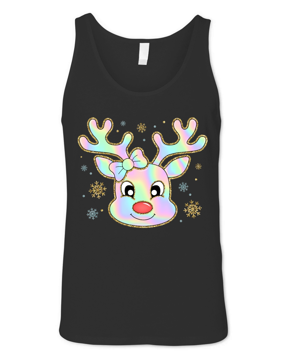 Glitter Coquette Christmas Reindeer 3 Unisex Jersey Tank