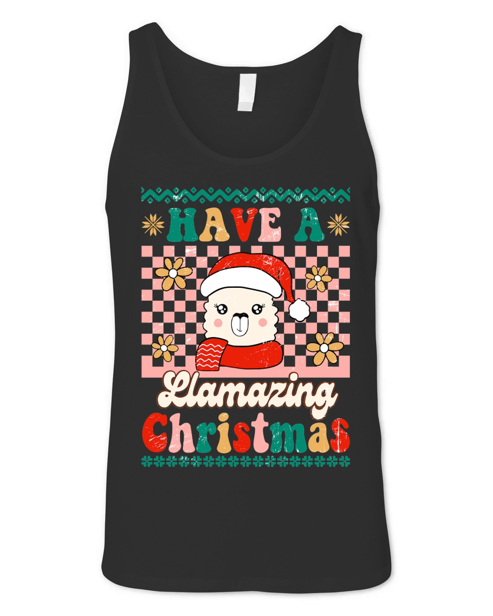 Have a llamazing christmas ugly Unisex Jersey Tank