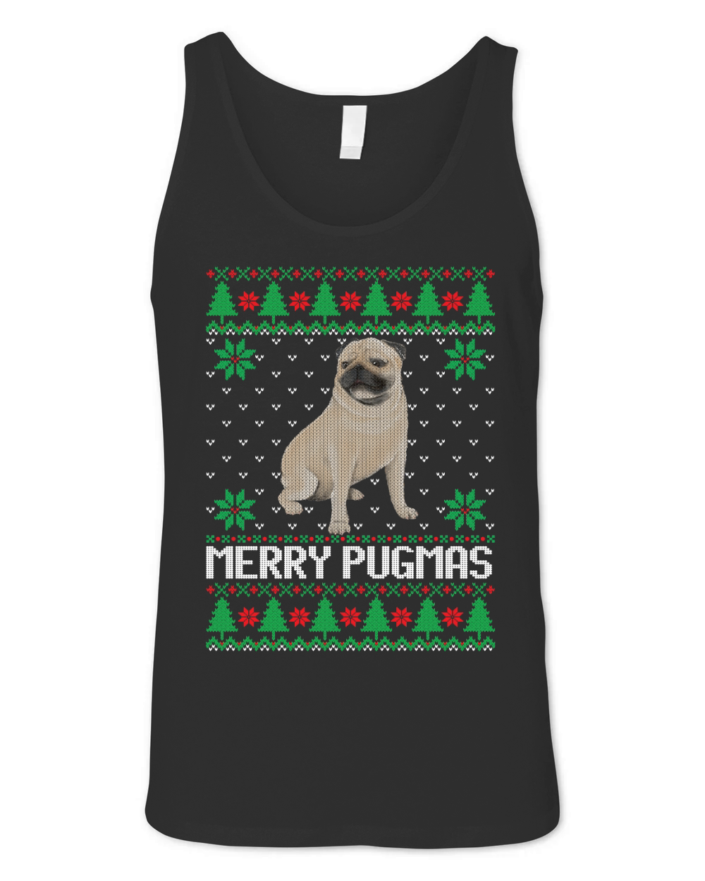 Merry Pugmas dog ugly Christmas Unisex Jersey Tank