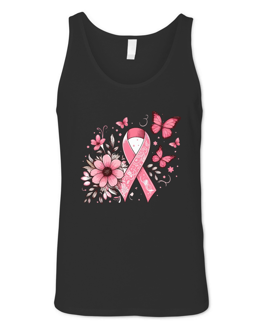 pink ribbon 04 Unisex Jersey Tank