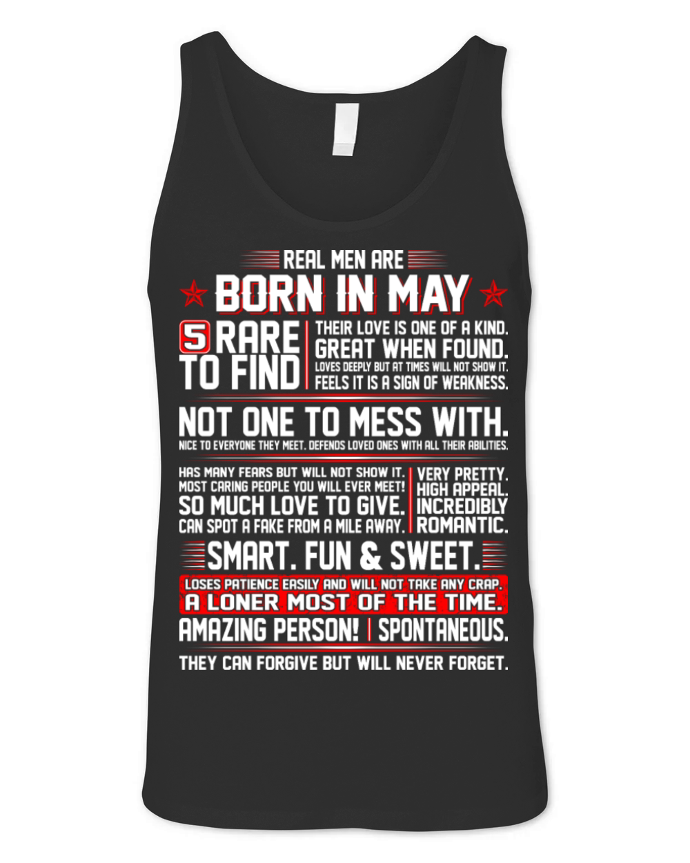 Real Men Are Born In May Birth Month Tshirt Unisex Jersey Tank