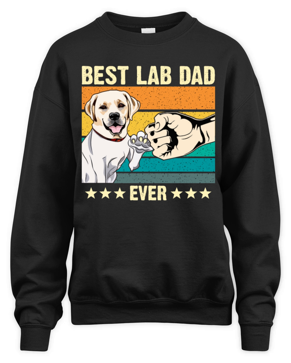 Best labrador Dad Ever lab Retro Vintage Gift Unisex Premium Crewneck Sweatshirt