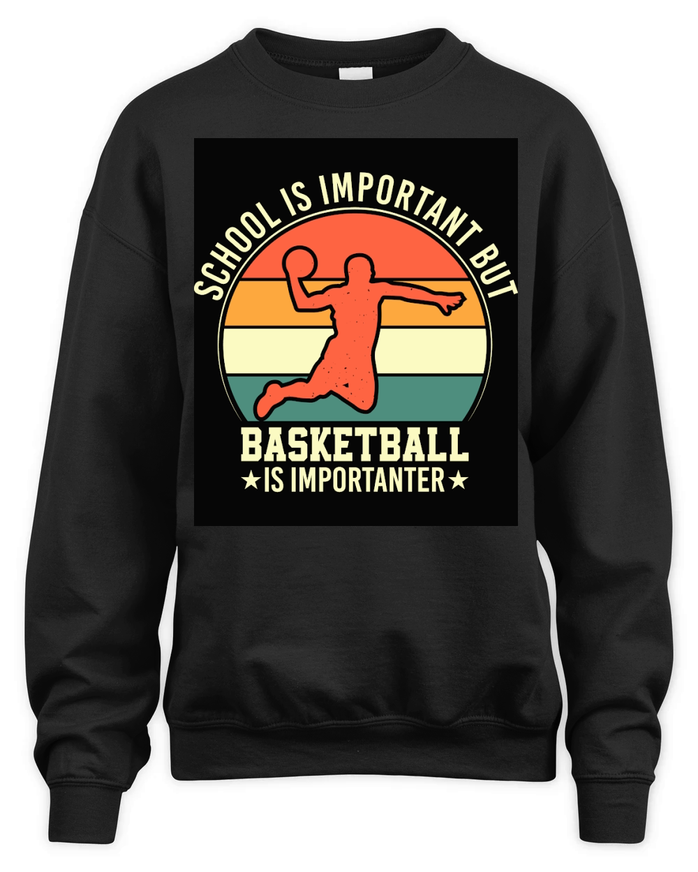 School is important but Basketball is importanter Unisex Premium Crewneck Sweatshirt