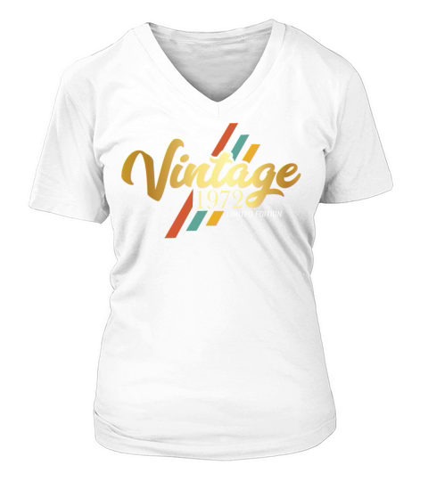 50th Birthday Vintage 1972 V-neck T-Shirt Woman