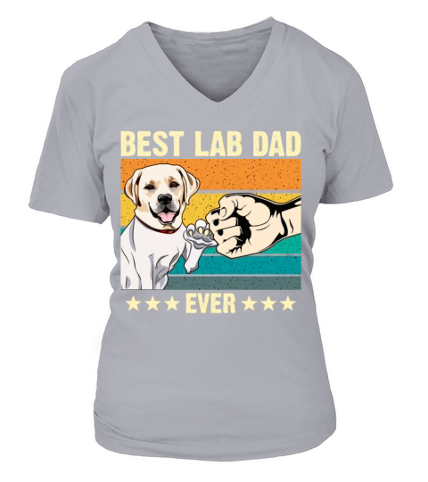 Best labrador Dad Ever lab Retro Vintage Gift V-neck T-Shirt Woman