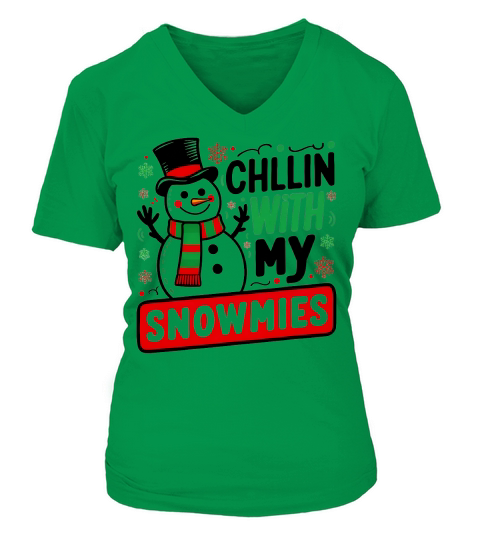 Chllin with my snowmies V-neck T-Shirt Woman