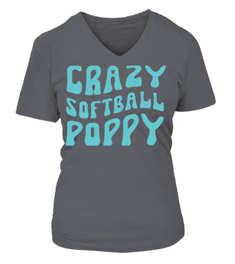 Crazy Softball Poppy V-neck T-Shirt Woman