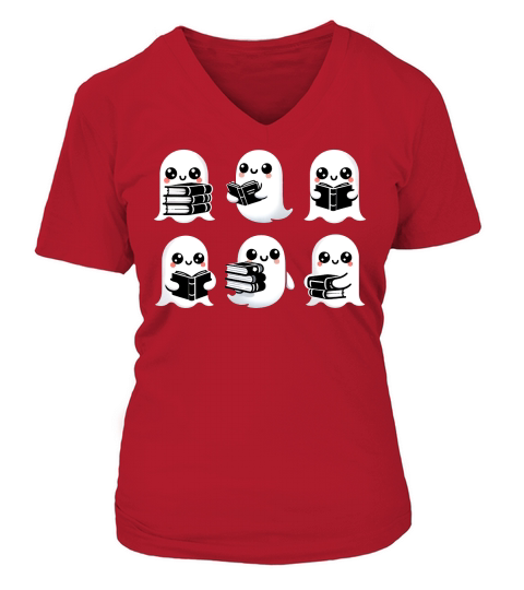 Cute Boo Ghost Halloween V-neck T-Shirt Woman