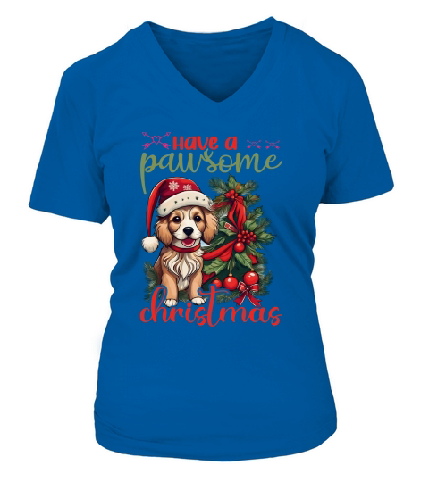 Have a paw some christmas Dog 1 V-neck T-Shirt Woman