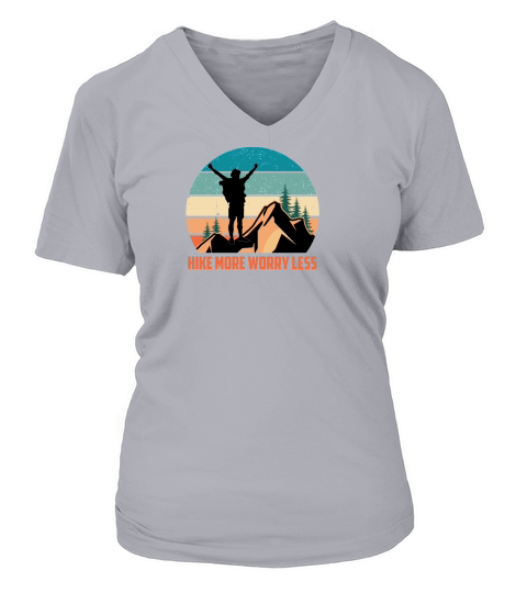 Hiking   Hike more worry less V-neck T-Shirt Woman