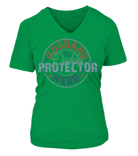 Husband Daddy Protector Hero V-neck T-Shirt Woman