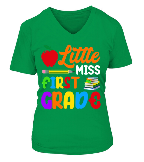 Little Miss First Grade V-neck T-Shirt Woman