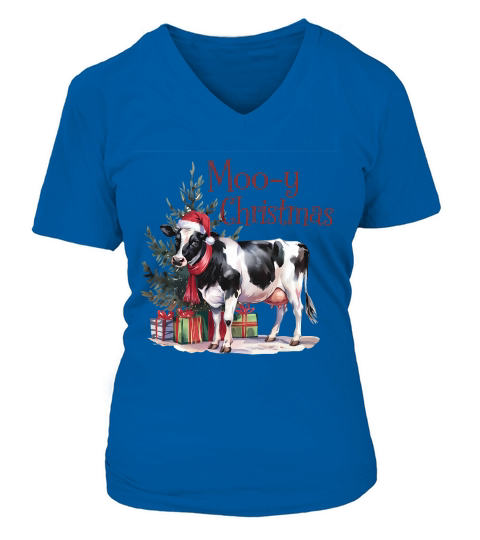 Moo Y Christmas Vintage 02 V-neck T-Shirt Woman