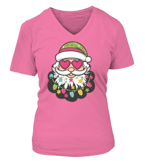 Vibrant Santa Colorful 2 V-neck T-Shirt Woman