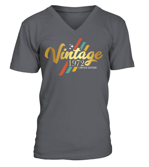 50th Birthday Vintage 1972 V-Neck T-shirt