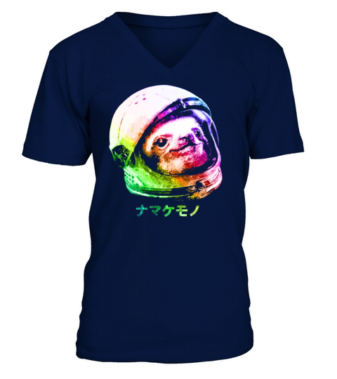 Astronaut Space Sloth V-Neck T-shirt