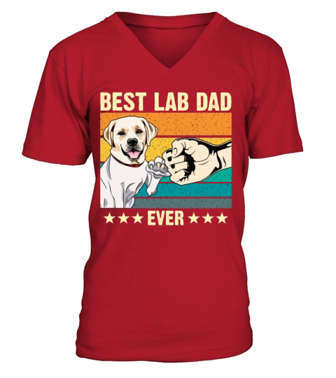 Best labrador Dad Ever lab Retro Vintage Gift V-Neck T-shirt