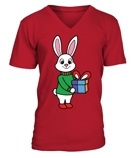 Christmas Rabbit 14 V-Neck T-shirt