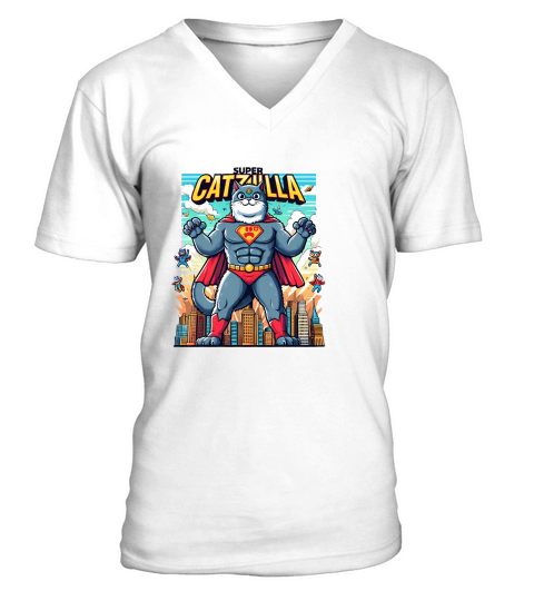 funny cat (10) V-Neck T-shirt