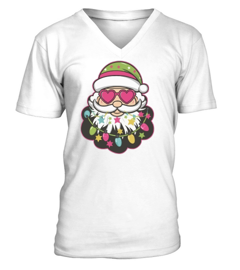 Vibrant Santa Colorful 2 V-Neck T-shirt