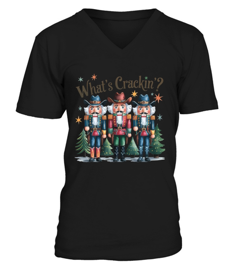 Whats Crackin Vintage Christmas V-Neck T-shirt