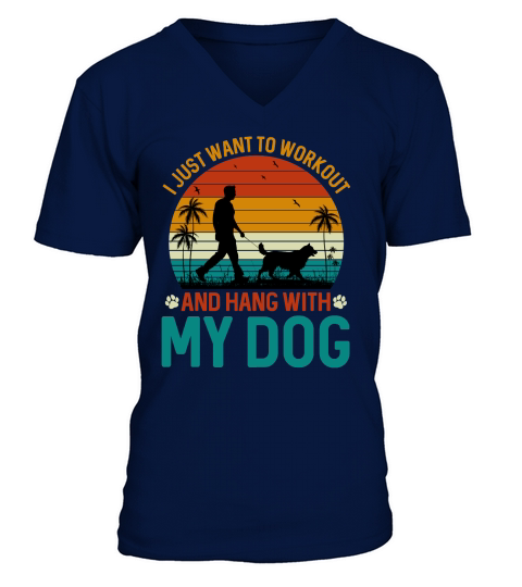 Workout with My Dog 2 V-Neck T-shirt