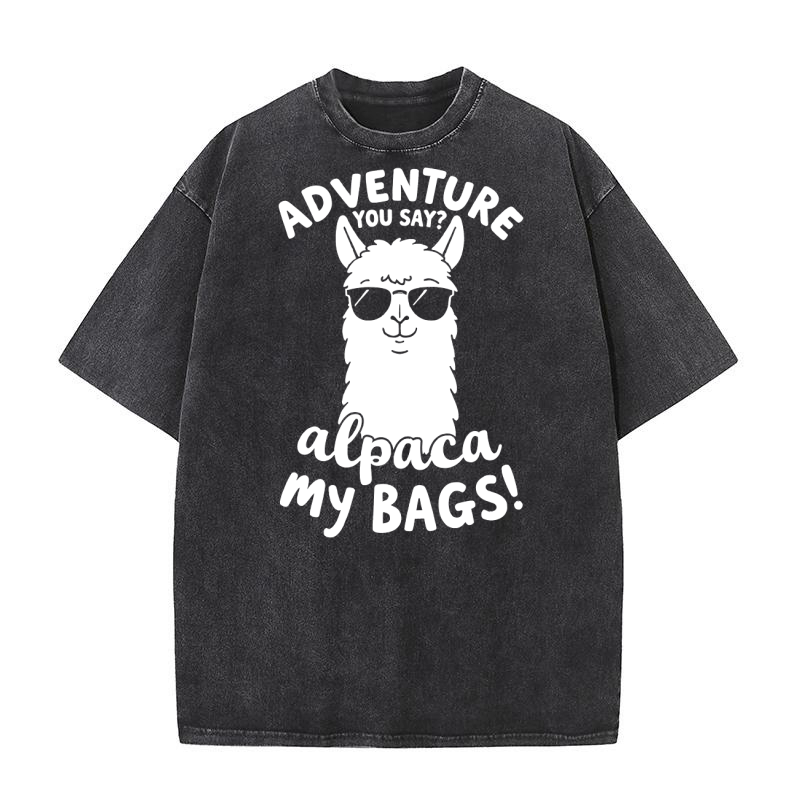 Adventure you say alpaca my bags! Washed T-Shirt