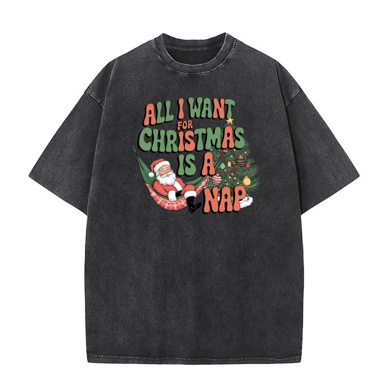 all i want for christmas is a nap 2 Washed T-Shirt