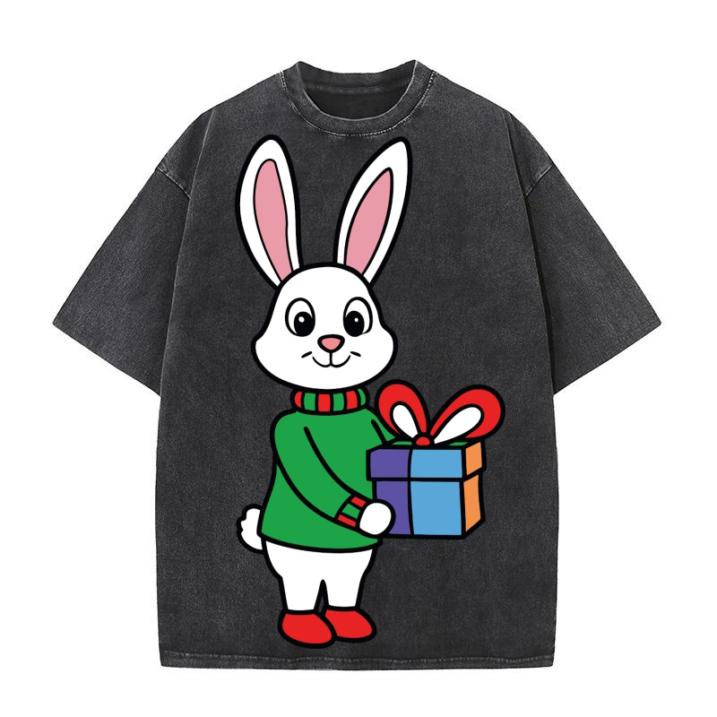 Christmas Rabbit 14 Washed T-Shirt