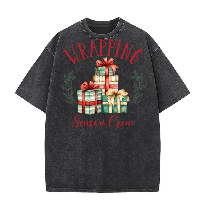 Christmas Wrapping season crew Washed T-Shirt