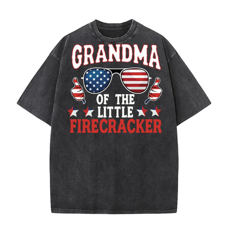Grandma of the little firecracker Washed T-Shirt