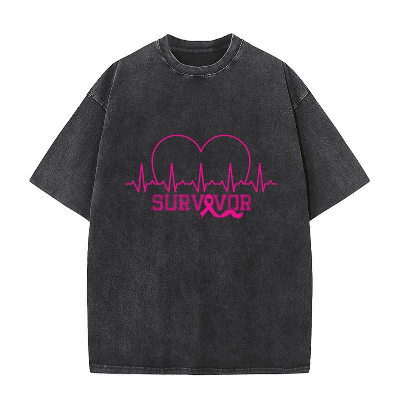 Love Heartbeat Survivor Washed T-Shirt