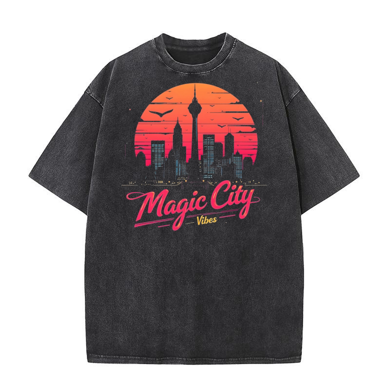 Magic City Vibes Skyline Washed T-Shirt