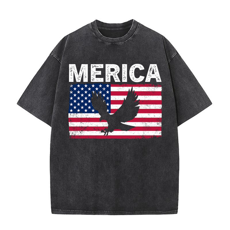 Merica usa flag eagle patriotic Washed T-Shirt