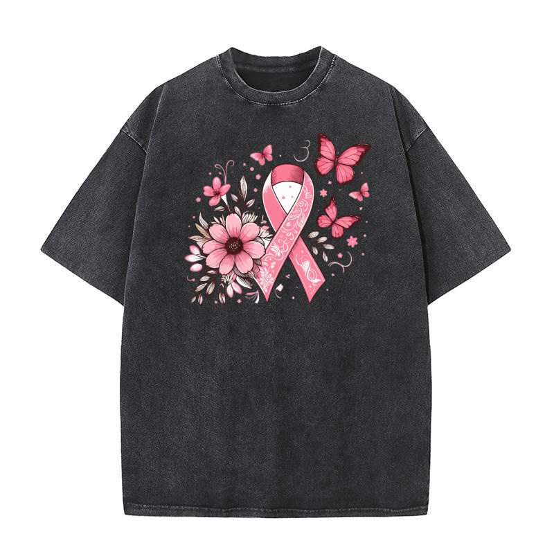 pink ribbon 04 Washed T-Shirt