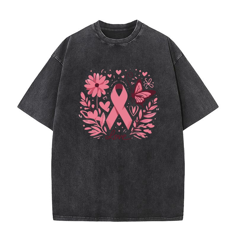 pink ribbon 07 Washed T-Shirt