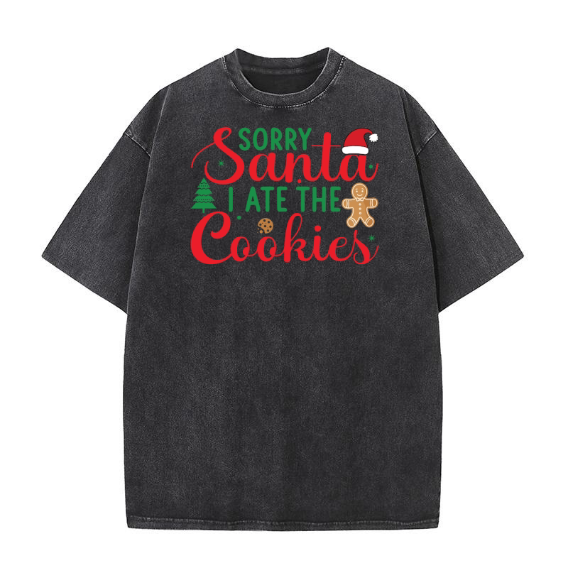 Sorry santa i ate the cookies Washed T-Shirt