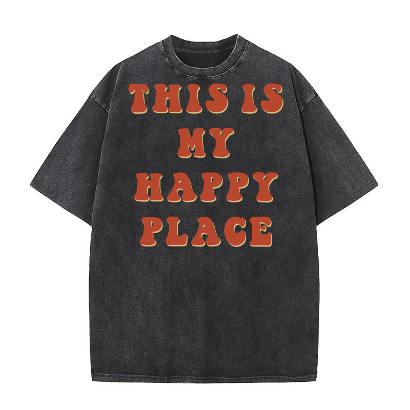 This is My Happy Place Retro Red Washed T-Shirt