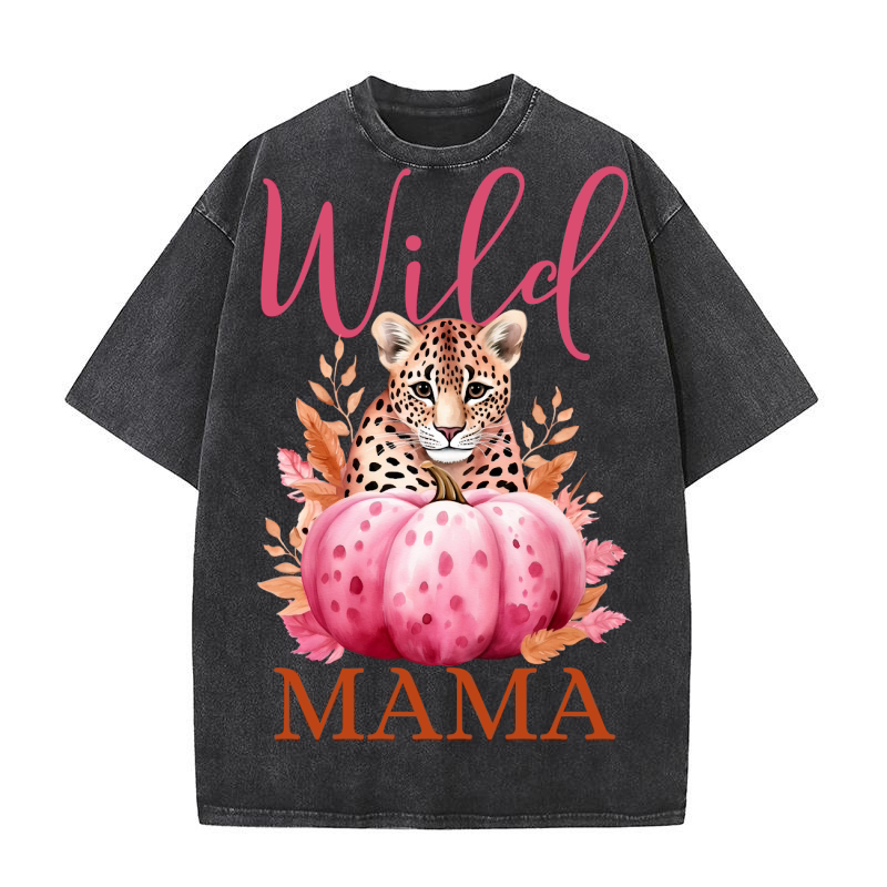 Wild Mama Pink Leopard Washed T-Shirt